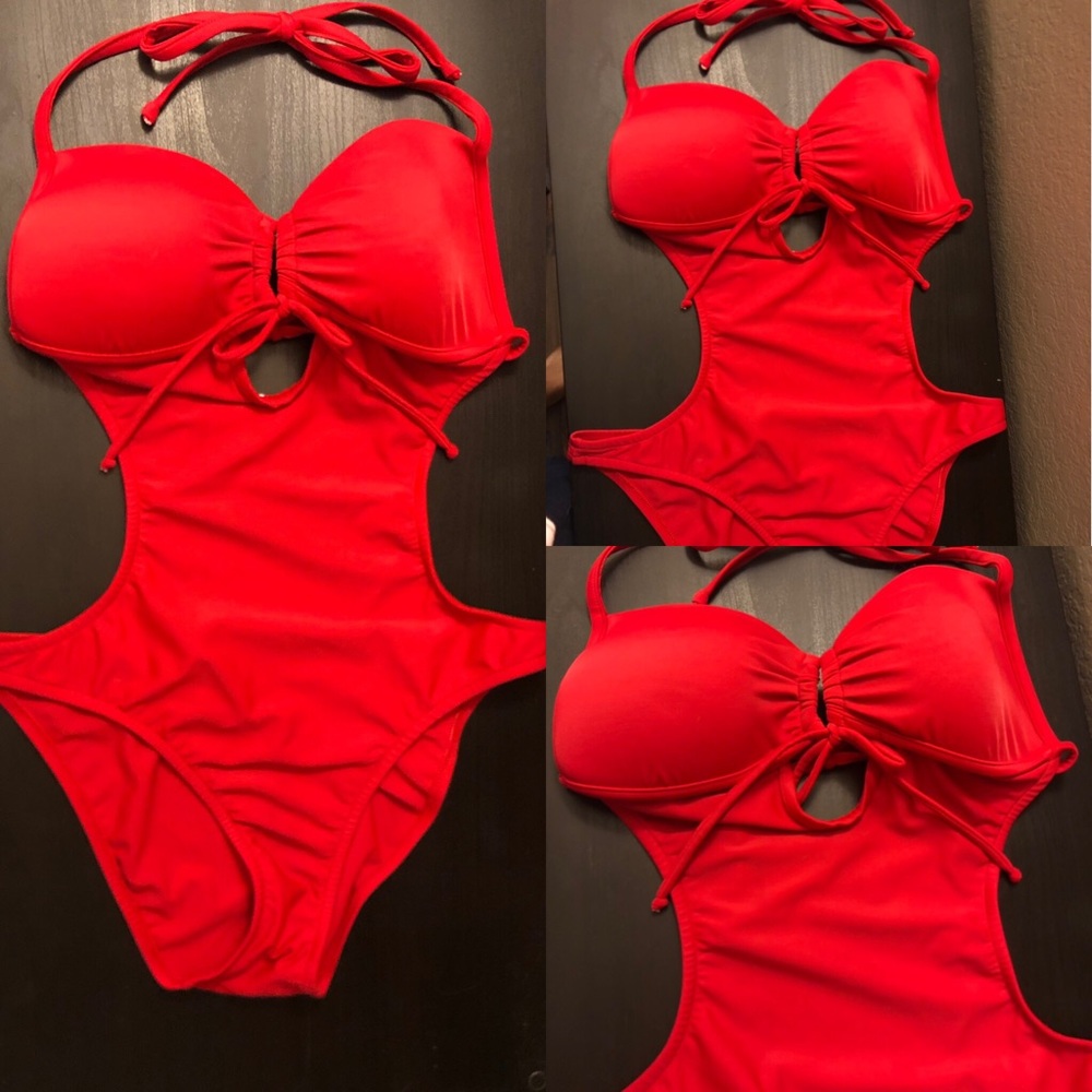 👙Fun & Flirty VENUS Ruby Red MONOKINI One Piece